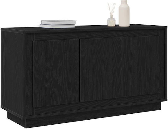 Sideboard made of Wood Black Velvet-Black Metal 102x35x55cm