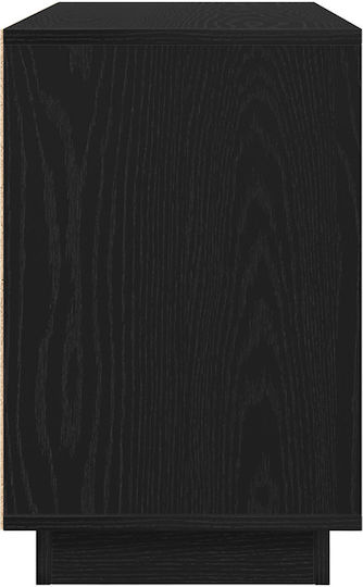 Sideboard made of Wood Black Velvet-Black Metal 102x35x55cm