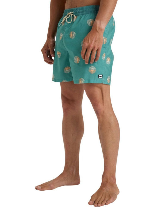 Layback Men's Swimwear Shorts Dusty Teal with Patterns