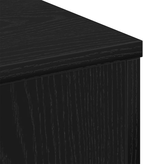 Square Central Coffee Table Made of Solid Wood Coffee Black Oak W60xL60xH31.5cm