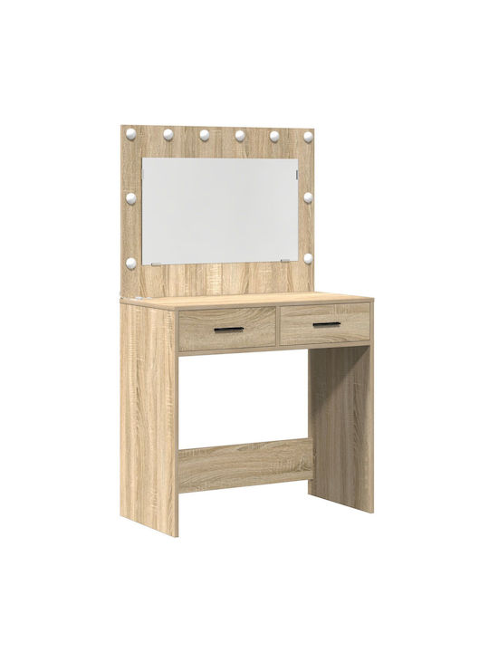 Bodenstehende Schminktisch Schlafzimmer Holz Somana mit Spiegel 78.5x41x135cm