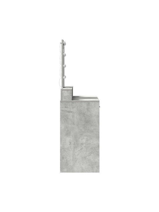 Bodenstehende Schminktisch Schlafzimmer Holz Grau Beton mit Spiegel 100x41x140cm