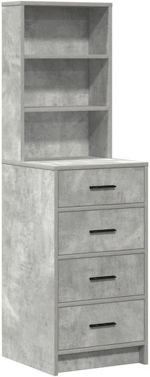 Bodenstehende Schminktisch Schlafzimmer Holz Grau mit Spiegel 50x41x135cm