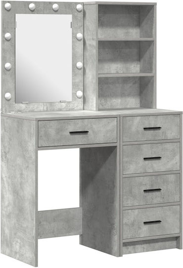 Bodenstehende Schminktisch Schlafzimmer Holz Grau mit Spiegel 50x41x135cm