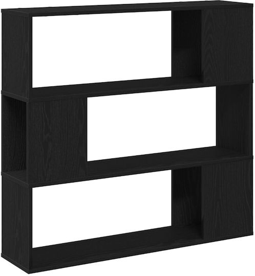 Bibliotecă Neagră Stejar 100x24x94 cm