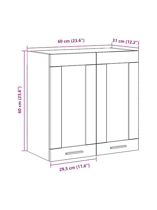 Cabinet Wall Black Oak 60x31x60cm