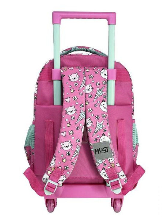 Must Team School Trolley Bag for Elementary with Water Bottle Holder Multicolour 30lt 34 x 20 x 44cm