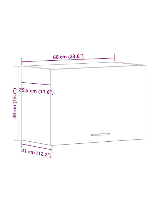 Cabinet Wall Black Oak 60x31x60cm