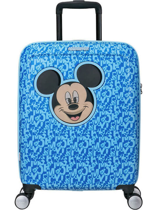 American Tourister Mickey Kinder Koffer Kabine Hart Blau mit 4 Räder Höhe 55cm