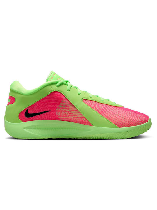 Giannis Freak 6 Niedrig Basketballschuhe Lime Blast / Metallic Silver / Hyper Pink