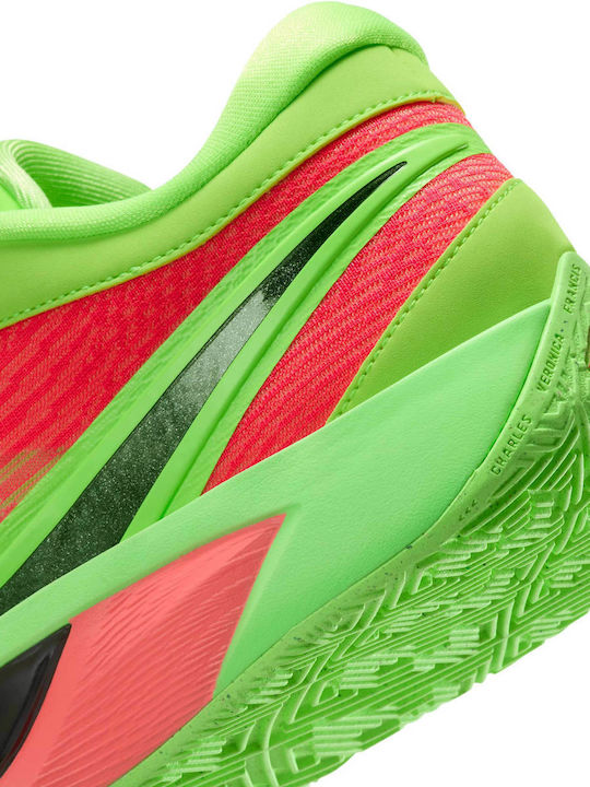 Giannis Freak 6 Niedrig Basketballschuhe Lime Blast / Metallic Silver / Hyper Pink
