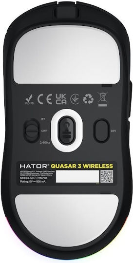 HATOR Quasar 3 Ασύρματο RGB Gaming Ποντίκι 12000 DPI Μαύρο