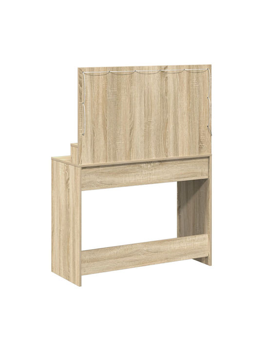 Bodenstehende Schminktisch Schlafzimmer Holz Buche mit Spiegel 100x41x135cm