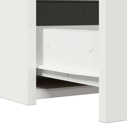 Wandmontierte Schminktisch Schlafzimmer Holz Weiß mit Spiegel 100x40x70cm