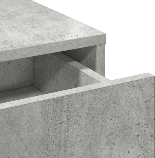 Masă De Toaletă De Podea Din Lemn Gri Beton Cu Oglindă 50x41x140cm