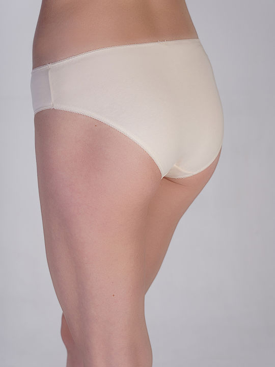 Βαμβακερά Ψηλόμεσα Γυναικεία Slip 3Pack Μπεζ