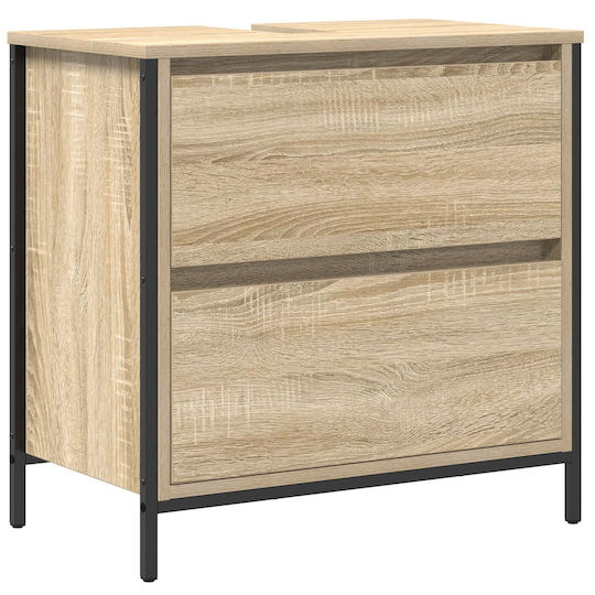 vidaXL Blat cu Lavoar Walnut