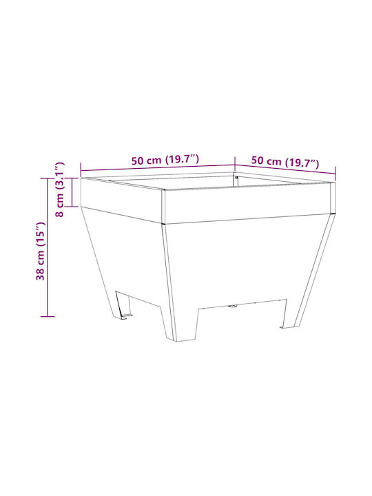 vidaXL Firepit Brown 50x50x30cm