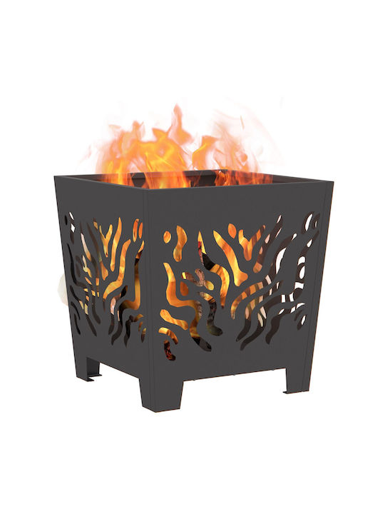 vidaXL Firepit Black 40x40x40cm