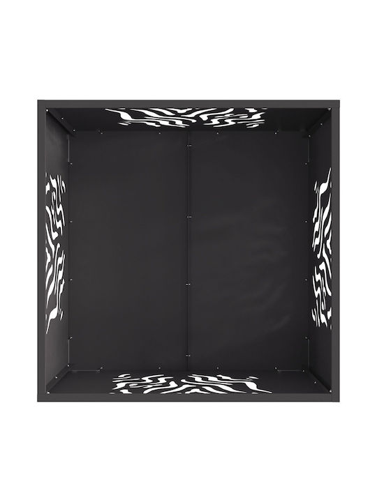 vidaXL Τζάκι Εσωτερικού Χώρου Μεταλλικό Μαύρο 60x60x40cm
