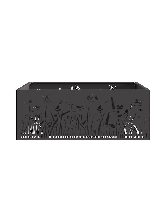 vidaXL Огнище На открито Черен 80x80x30см