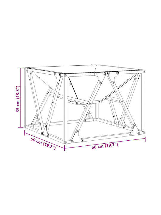 vidaXL Τζάκι Εξωτερικού Χώρου Μεταλλικό Μαύρο 50x50x35cm