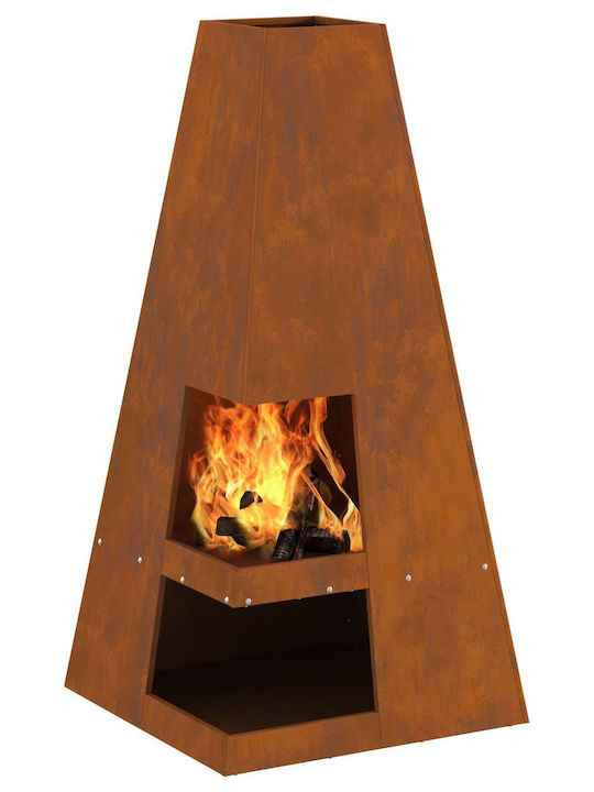 vidaXL Focar Interior din metal Maro 50x50x100cm