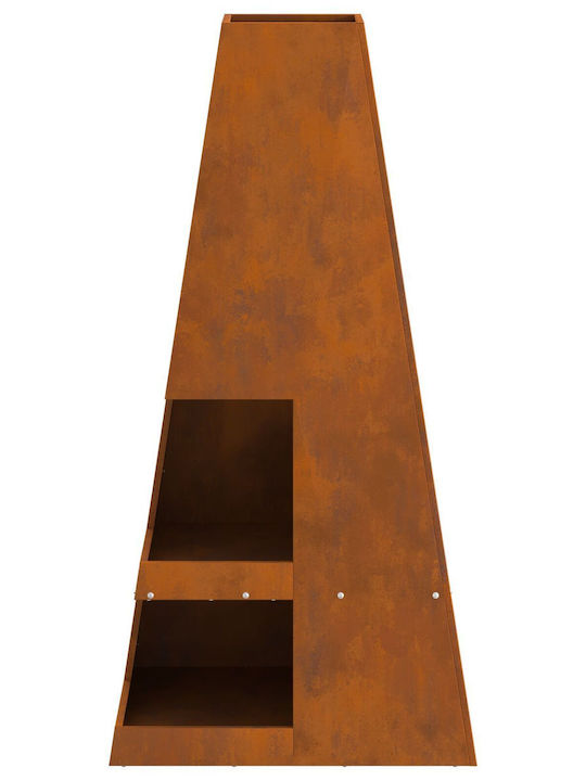 vidaXL Focar Interior din metal Maro 50x50x100cm