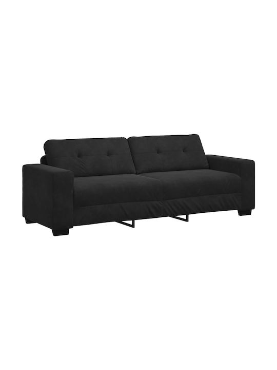 Living Room Furniture Set 3-Seater & 2-Seater & Armchair Black