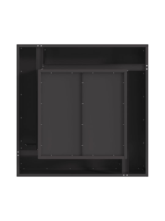 vidaXL Focar În aer liber din metal Negru 80x80x40cm
