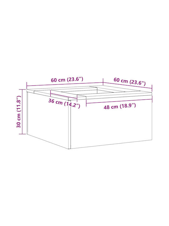 vidaXL Firepit Brown 60x60x30cm