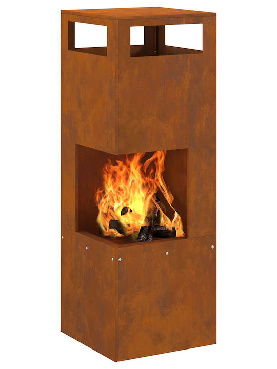 vidaXL Focar Interior din metal Maro 35x35x100cm