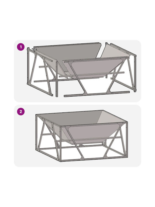 vidaXL Kamin Innenbereich Metallisch Braun 80x80x40cm