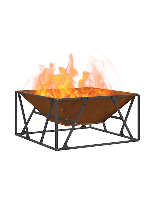 vidaXL Kamin Innenbereich Metallisch Braun 80x80x40cm