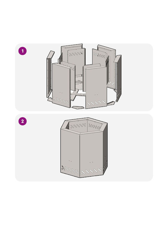 vidaXL Kamin Innenbereich Metallisch Gray 48x48x51cm