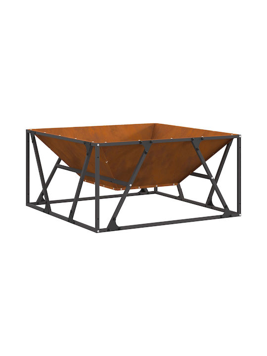 vidaXL Kamin Innenbereich Metallisch Braun 80x80x40cm