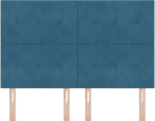 vidaXL Fabric Bed Headboard Dark Blue 144x128cm