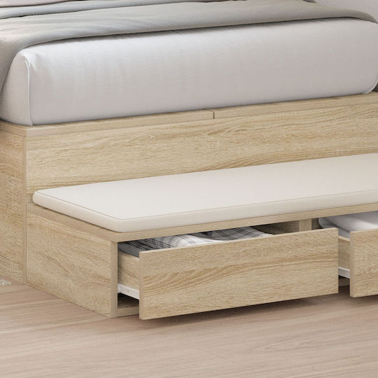 vidaXL Wooden Bed Drawer Orange 100x36.5x16.5cm