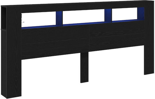 vidaXL Tăblie De Pat Din Lemn Negru Stejar 220x103.5cm