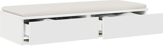 vidaXL Bettkasten aus Holz White 90x36.5x16.5cm