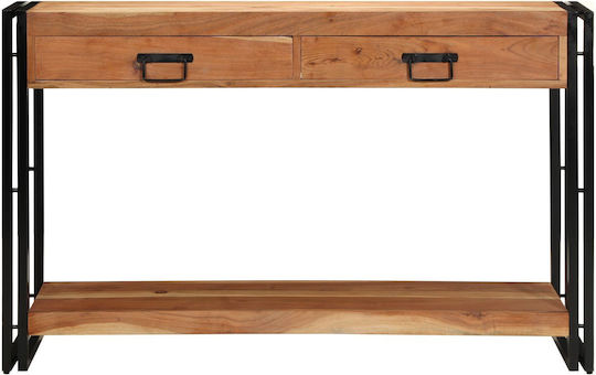 Console Table of Solid Wood & Metal Acacia L120xW33xH75cm