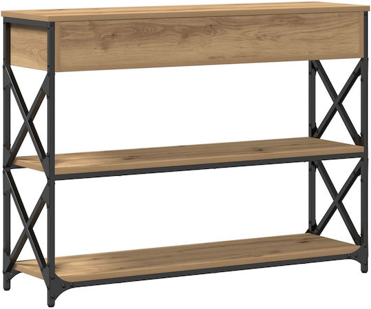 Console Table Wood & Metal Artisan Oak L100xW28xH75cm