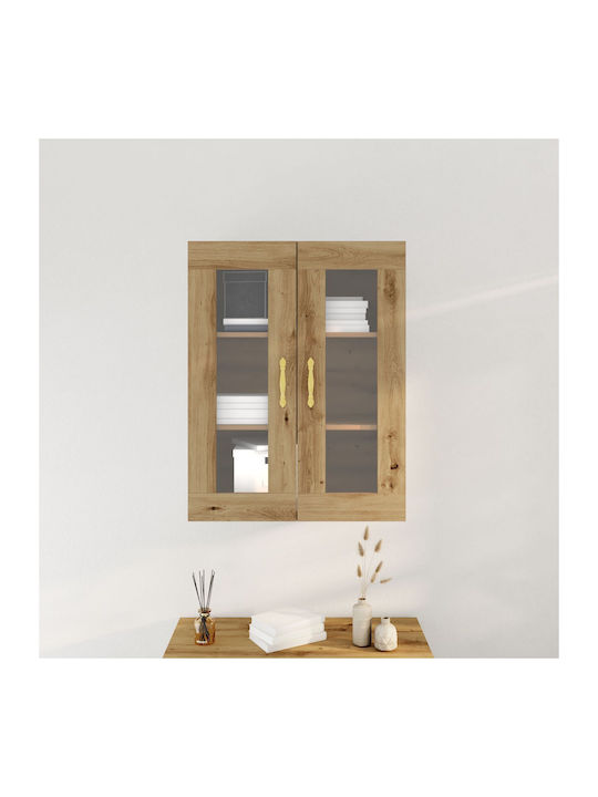 Висулка Витрина за хол от ПДЧ със Стъкло Artisan Beech 69.5x34x90см