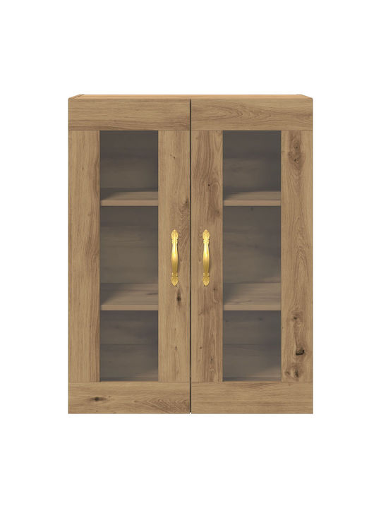 Висулка Витрина за хол от ПДЧ със Стъкло Artisan Beech 69.5x34x90см