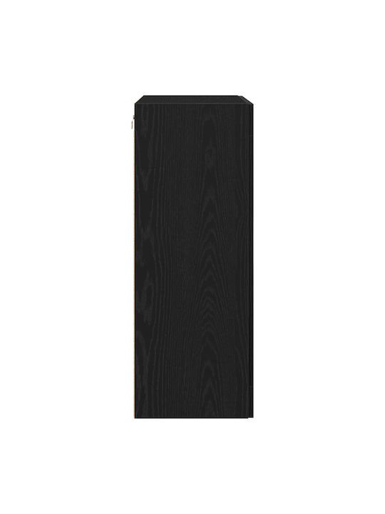Wand Wohnzimmer Vitrine aus MDF mit Glas Black Oak 69.5x34x90cm
