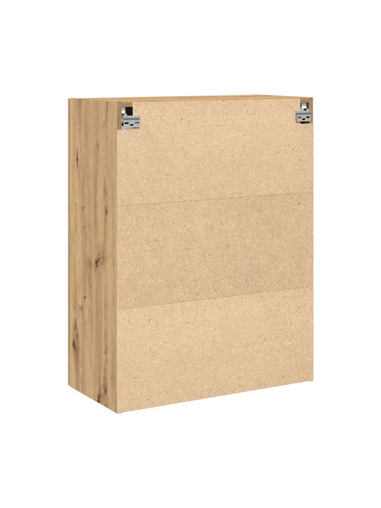Wall Living Room Display Cabinet made of Particleboard with Glass Walnut 69.5x34x90cm