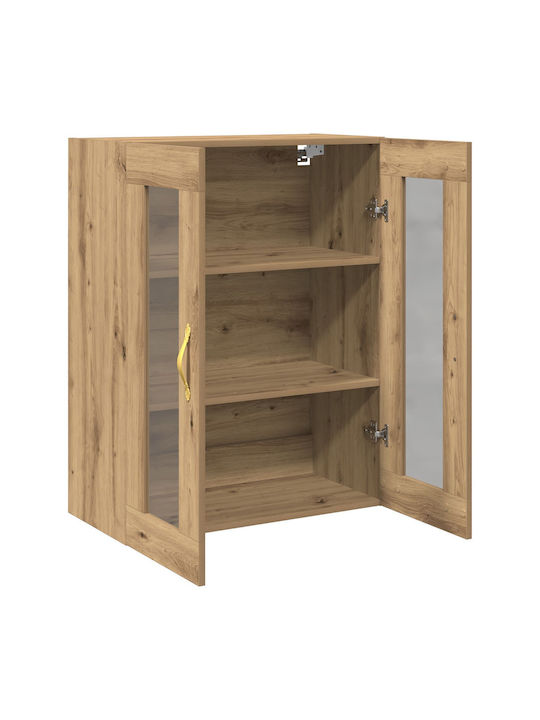 Висулка Витрина за хол от ПДЧ със Стъкло Artisan Beech 69.5x34x90см