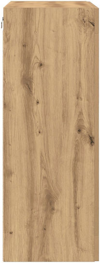 Wall Living Room Display Cabinet made of Particleboard with Glass Artisan Beech 69.5x34x90cm