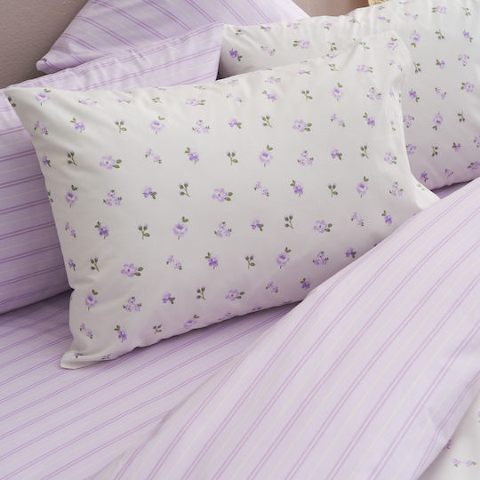 Charalambidis Textiles Sheet Double 200x260cm. Spring Lilac