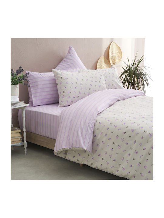 Charalambidis Textiles Сет Чаршафи 160x260см. Пролет Лила 3бр